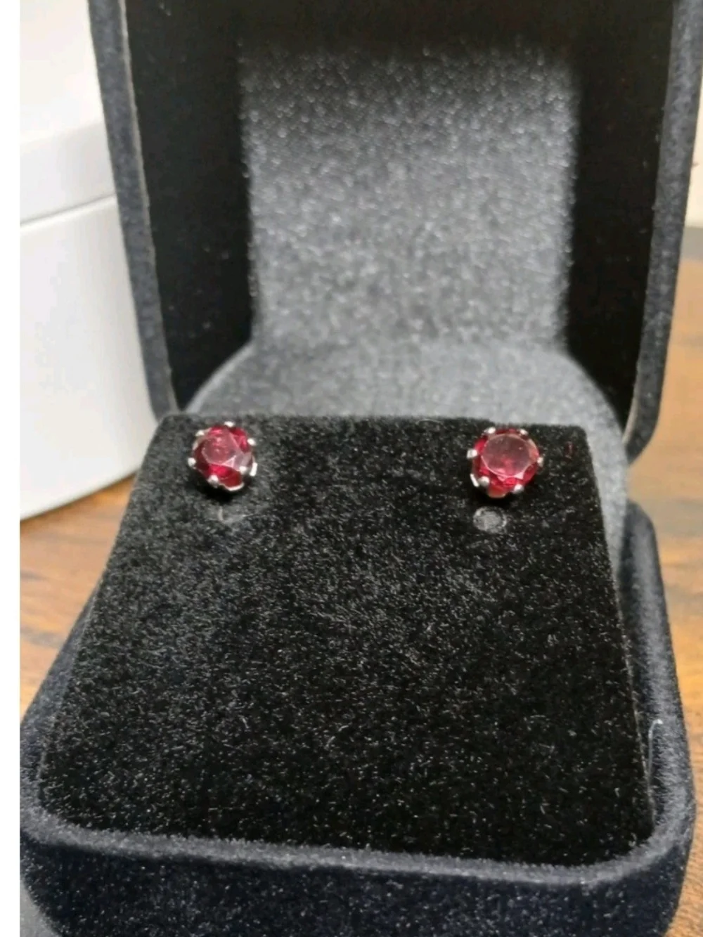 Genuine Garnet Stud Earrings